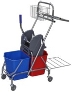 Двойная уборочная тележка, 34л (2*17л).          